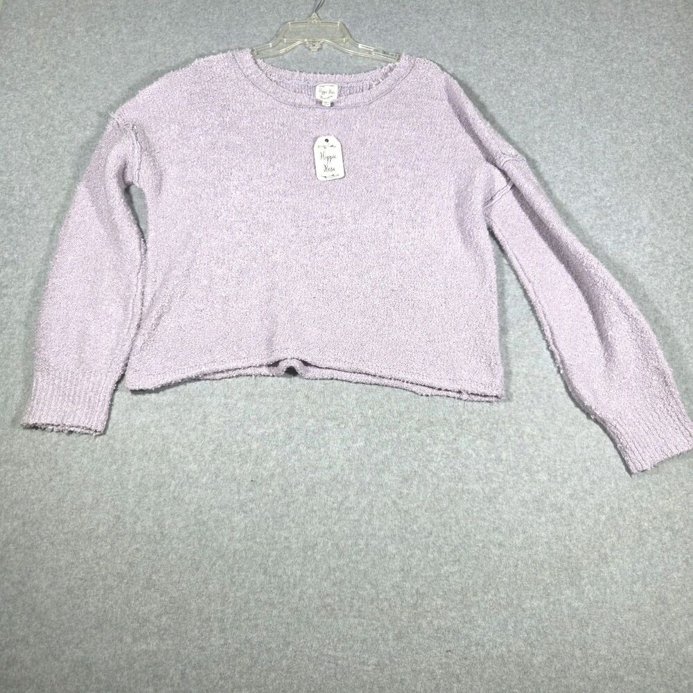 NWT Hippie Rose Lavender Purple Crop Knit Sweater Cozy Soft Girl Aesthetic XL